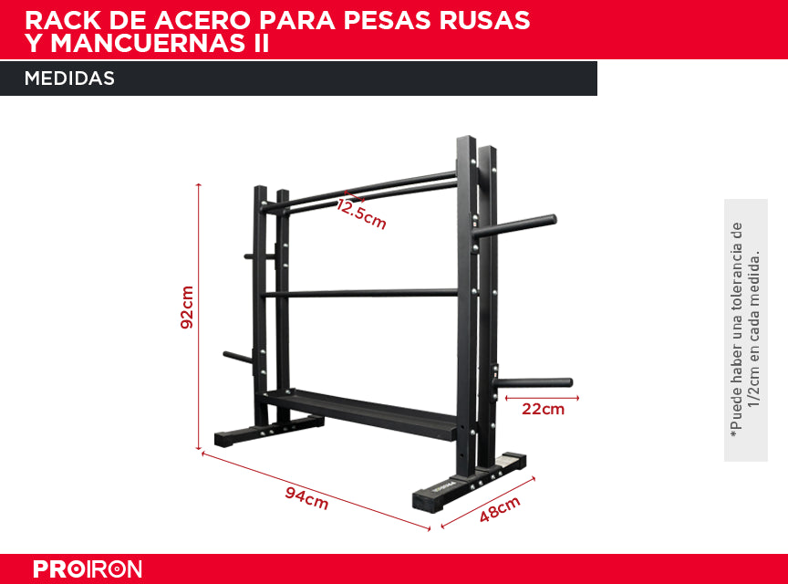 Rack de Acero para Pesas Rusas y Mancuernas II