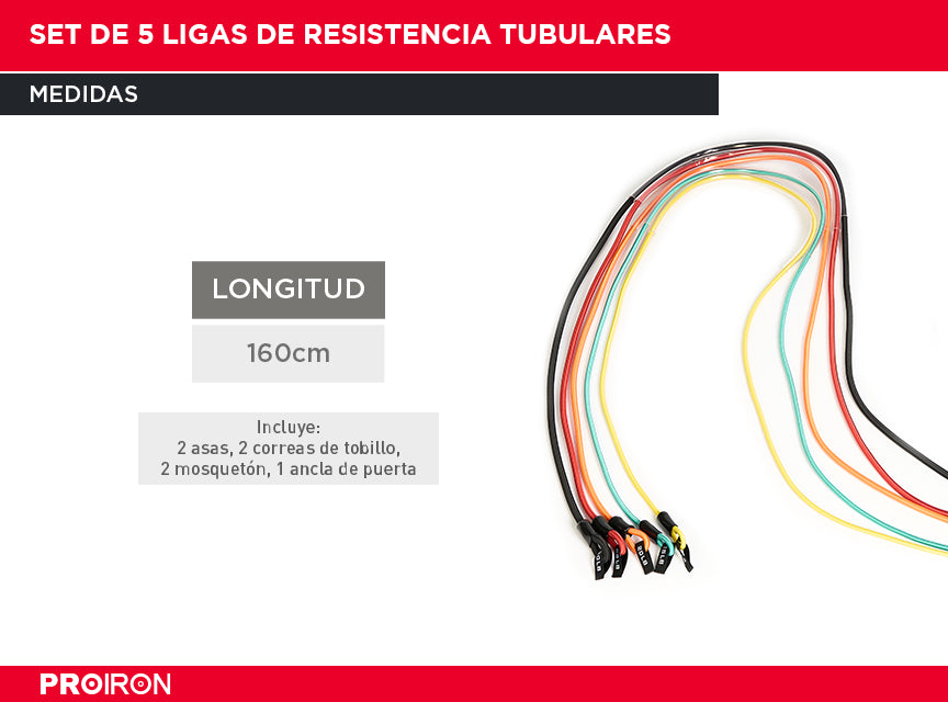 Set de 5 Ligas de Resistencia Tubulares