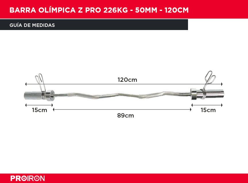 Barra Olímpica Z PRO 226Kg - 50mm - 120cm