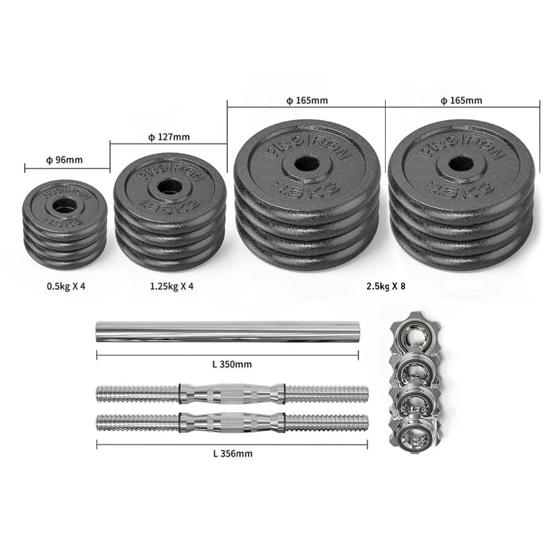 Set Home Gym PRO (Banca PRO -I + Juego de Mancuernas de Hierro Fundido Ajustable)