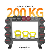 RACK DE ACERO COMPACTO PARA MANCUERNAS Y PESAS RUSAS - PROIRON PERU