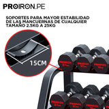 RACK DE 10 PARES DE MANCUERNAS DE 2 NIVELES - PROIRON PERU