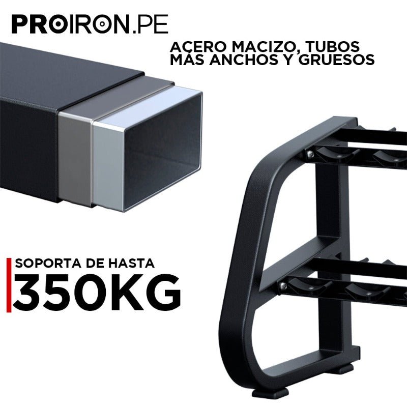 RACK DE 10 PARES DE MANCUERNAS DE 2 NIVELES - PROIRON PERU