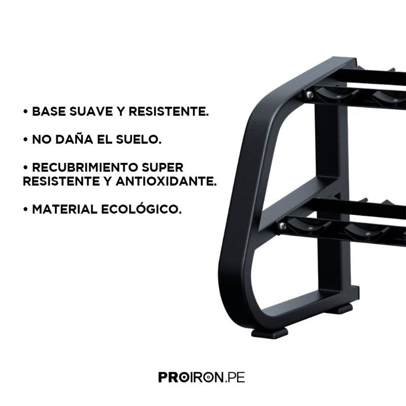 RACK DE 10 PARES DE MANCUERNAS DE 2 NIVELES - PROIRON PERU