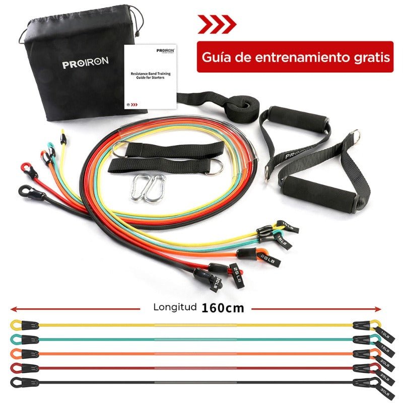 SET DE 5 LIGAS DE RESISTENCIA TUBULARES - PROIRON PERU