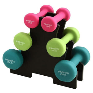 Sets de Mancuernas de Neopreno + RACK